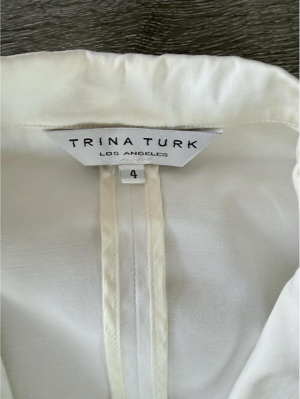 Trina Turk Women’s Size 4 Cream  Blazer 3 Buttons - Picture 4 of 6
